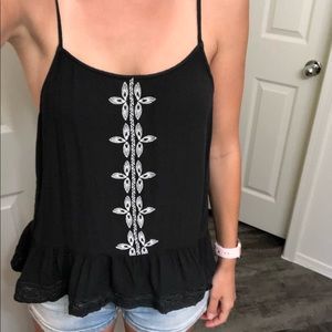 Dark Gray Embroidered Tank Top